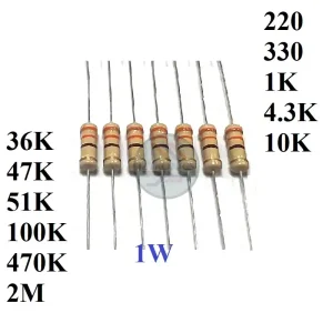 Resistencias de 1w de carbono